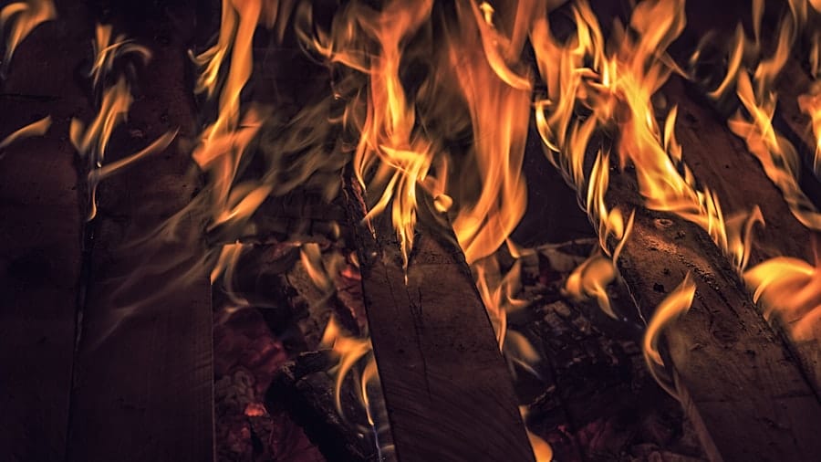 Burning flame